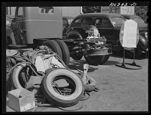 Washington, D.C. Rubber salvage pile at Georgia Avenue gas station