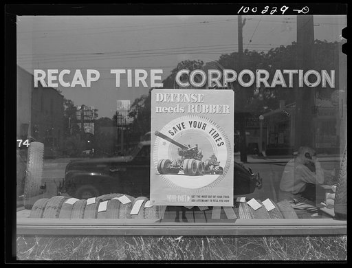 Washington, D.C. Window of Recap Tire Corporation on Georgia Avenue