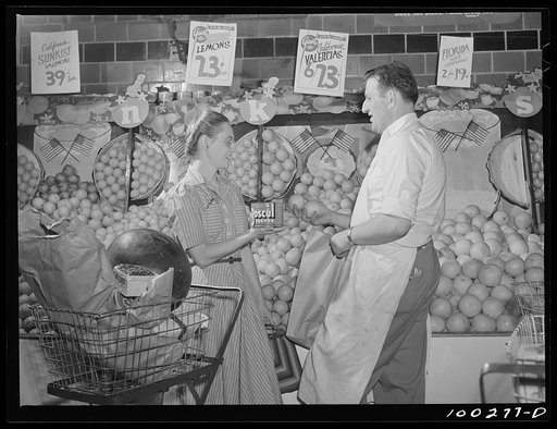 Washington, D.C. Inquiring of a salesman why fruit and vegetables have no ceiling price, while coffee does