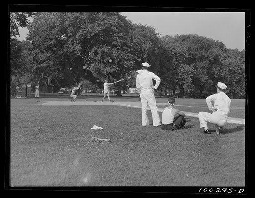 Washington, D.C. Amateur baseball games are held daily on fields near the Washington Monument, between rival governmental departments, employees of restaurants, garages, etc.