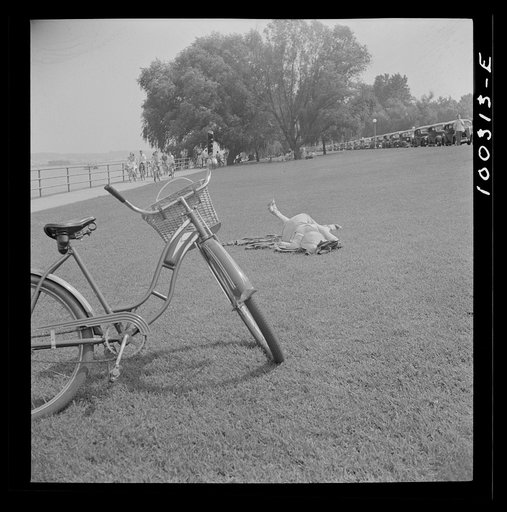 Untitled photo, possibly related to: Washington, D.C. Cyclist at Haines Point [i.e. Hains Point] on Sunday