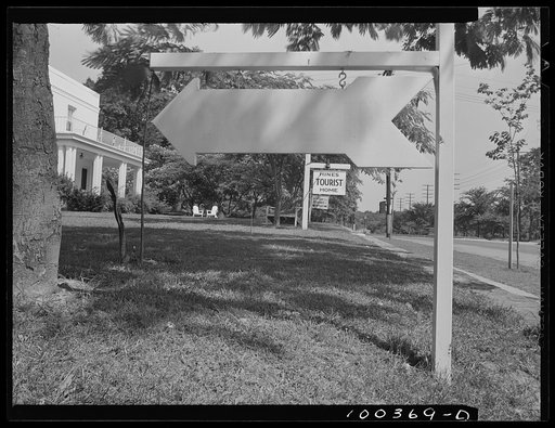 Chevy Chase, Maryland. Tourist homes on Wisconsin Avenue just beyond the District line