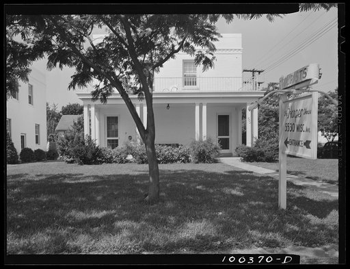 Chevy Chase, Maryland. Mrs. Harper's tourist home just beyond the District line