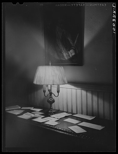 Untitled photo, possibly related to: Washington, D.C. Morning mail in the front hall of Mr. Cracke's boardinghouse in the old Roosevelt home at 1733 N Street, N.W.