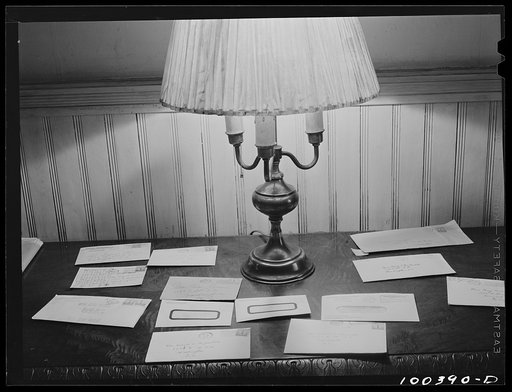 Washington, D.C. Morning mail in the front hall of Mr. Cracke's boardinghouse in the old Roosevelt home at 1733 N Street, N.W.