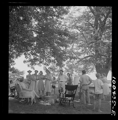 St. Mary's County, Maryland. Sunday school picnic on the edge of the Patuxent River