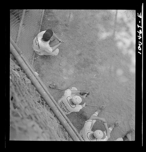 Washington, D.C. Players in an amateur baseball game between the employees' recreation association and a team recruited from garage workers