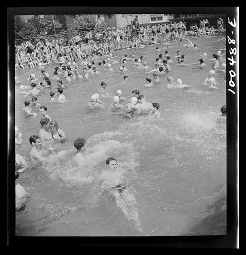 Untitled photo, possibly related to: Washington, D.C. Sunday swimmers at the municipal swimming pool