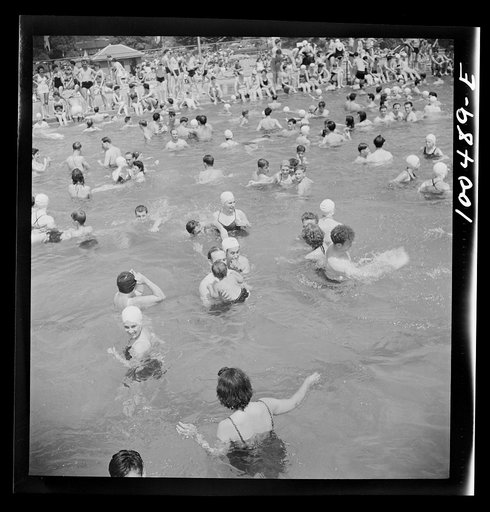 Untitled photo, possibly related to: Washington, D.C. Sunday swimmers at the municipal swimming pool