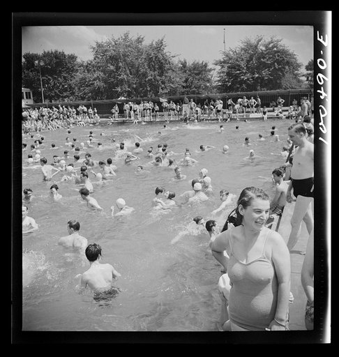 Untitled photo, possibly related to: Washington, D.C. Sunday swimmers at the municipal swimming pool