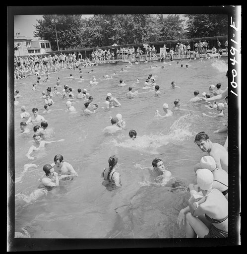 Untitled photo, possibly related to: Washington, D.C. Sunday swimmers at the municipal swimming pool