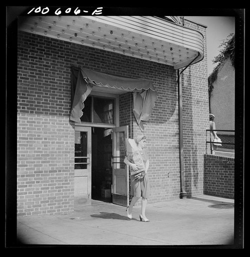 Untitled photo, possibly related to: Washington, D.C. Customers leaving the Giant Food shopping center on Wisconsin Avenue