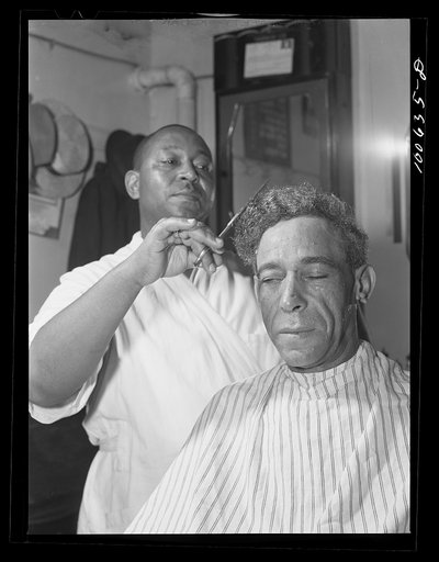Untitled photo, possibly related to: Washington, D.C. Negro barbershop on U Street, N.W.