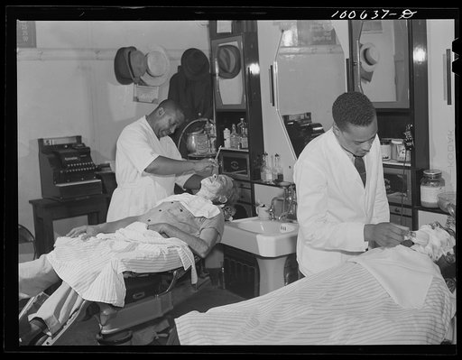 Untitled photo, possibly related to: Washington, D.C. Negro barbershop on U Street, N.W.