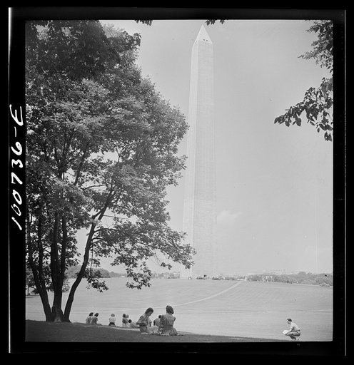 Untitled photo, possibly related to: Washington, D.C. Government workers lunching near the Washington Monument