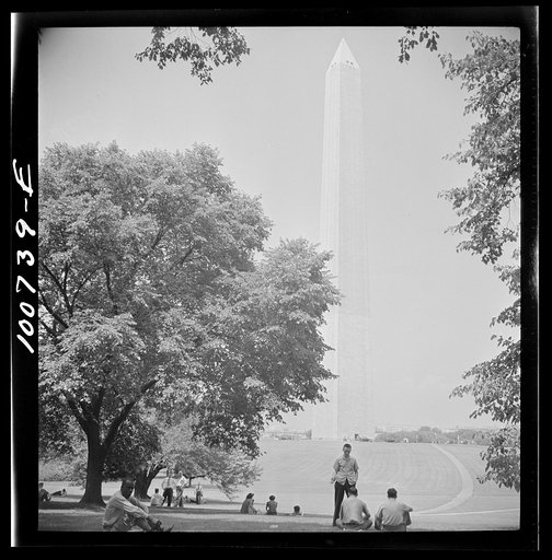 Untitled photo, possibly related to: Washington, D.C. Government workers lunching near the Washington Monument