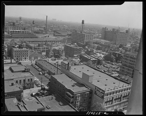 Detroit, Michigan. Looking southwest from the Fisher Building