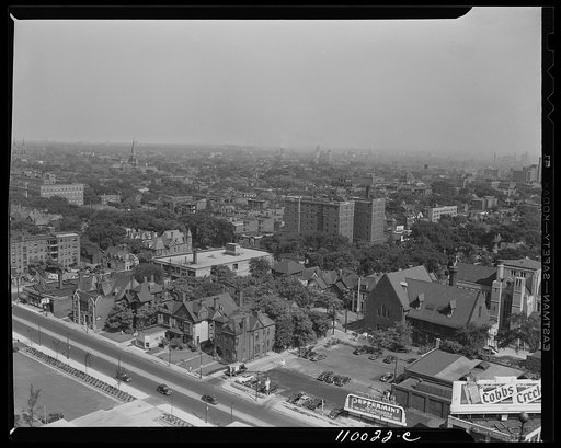 Detroit, Michigan. Looking southeast from Maccabee Building