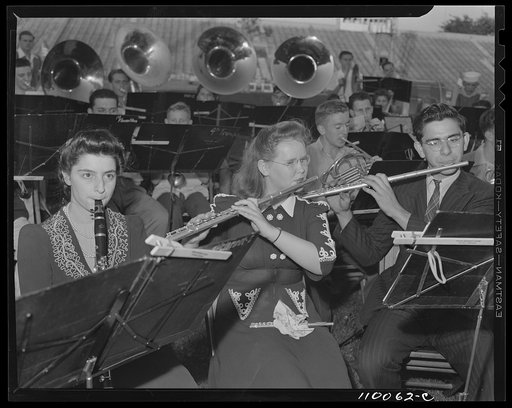 Detroit, Michigan. Musician at the Blitz Scout meeting