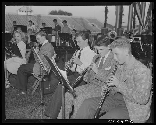Detroit, Michigan. Musicians at the Blitz Scout meeting