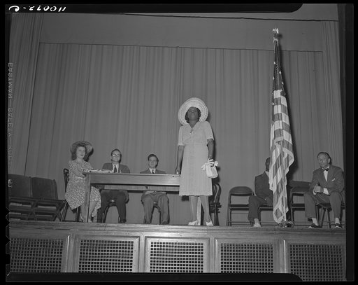 Detroit, Michigan. Negro woman addressing the youth salvage committee meeting