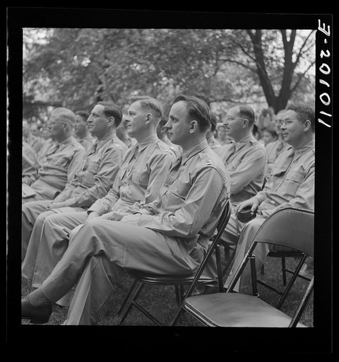 Detroit, Michigan. Flag presentation ceremonies at Harper Hospital. Doctors