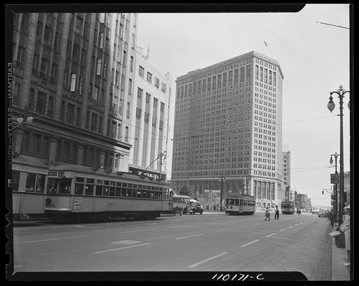 Detroit, Michigan. First National Bank building on Woodward Avenue