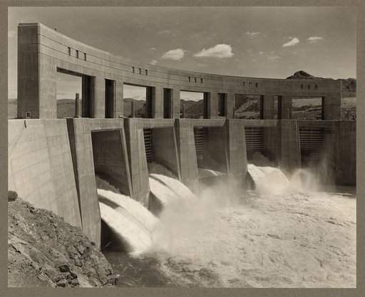Parker Dam power project, Ariz. and Calif. View of Parker Dam from the California side