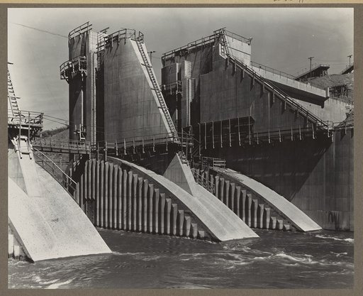 Central Valley Reclamation Project, Calif. Pier 11, spillway section of the Keswick Dam, as seen from a point downstream