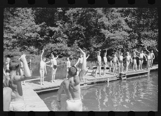 Florence, Alabama (vicinity). Boy Scout camp. At a swimming class