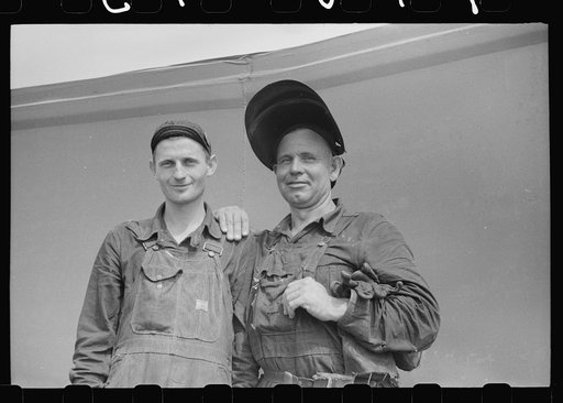 Decatur, Alabama. Ingalls Shipbuilding Company. Shipfitter and his helper