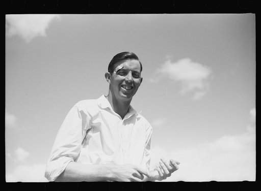 Decatur, Alabama. Ingalls Shipbuilding Company. Worker waiting in line for his paycheck