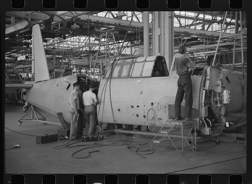 Nashville, Tennessee. Vultee Aircraft Company. In the fuselage assembly section