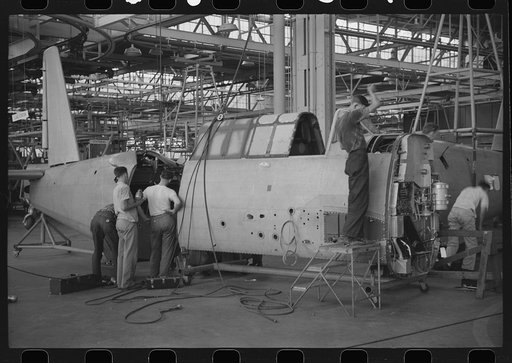 Nashville, Tennessee. Vultee Aircraft Company. In the fuselage assembly section