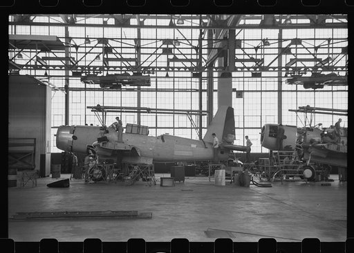 Nashville, Tennessee. Vultee Aircraft Company. Final assembly of the Vengeance (V72) bomber