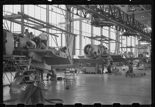 Nashville, Tennessee. Vultee Aircraft Company. Final assembly of the Vengeance (V72) bomber
