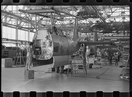 Nashville, Tennessee. Vultee Aircraft Company. In the fuselage assembly section