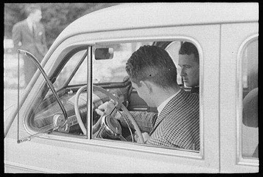 Wilmington, Delaware. Tower Hill School, noted country day school for pupils from three to eighteen years of age. Two day school pupils arriving by automobile