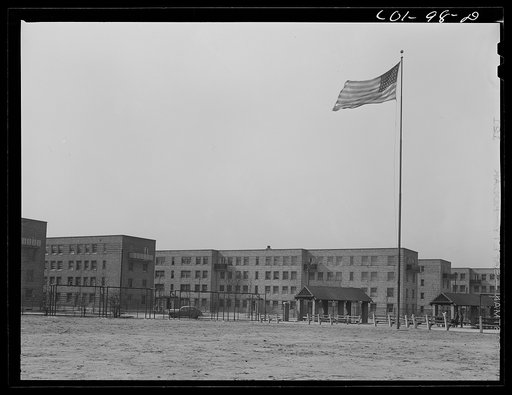 Untitled photo, possibly related to: The project is built around a playground and park known as "Madden Park." These homes are seen from the ballfield. Ida B. Wells Housing Project, Chicago, Illinois