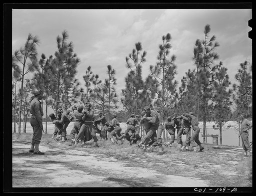 Fort Bragg, North Carolina. Company J, 41st Engineers, practicing jiujitsu