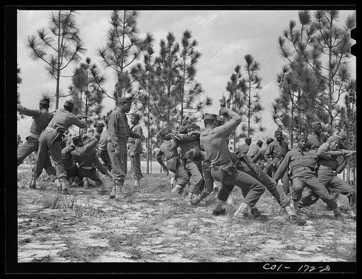 Fort Bragg, North Carolina. Company J, 41st Engineers, practicing jiujitsu