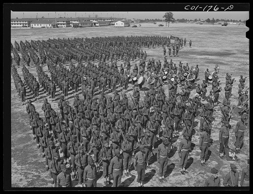 Fort Bragg, North Carolina. 41st Engineers on parade ground