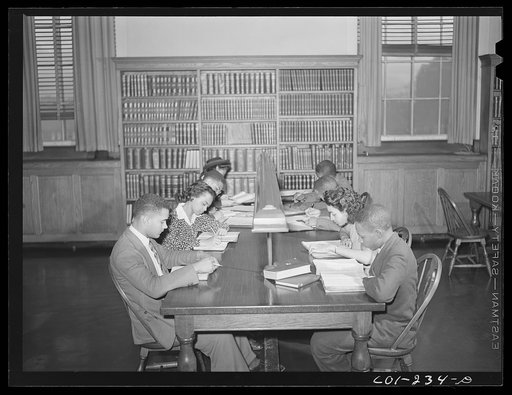 Untitled photo, possibly related to: Atlanta University, Atlanta, Georgia. Students in library