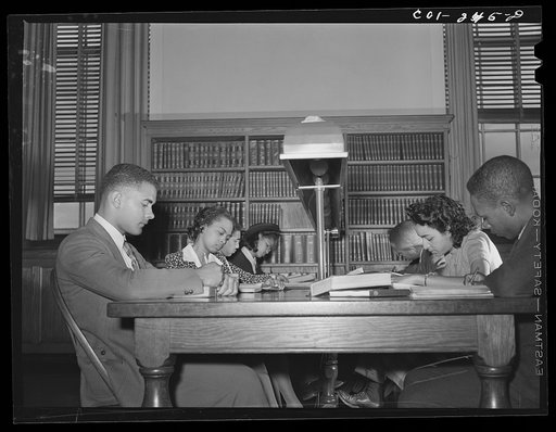 Atlanta University, Atlanta, Georgia. Students in library