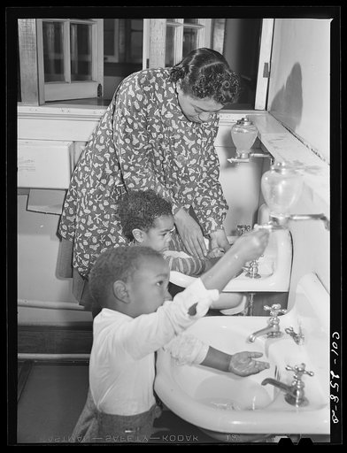 Untitled photo, possibly related to: Atlanta University, Atlanta, Georgia. Child in nursery