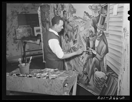 Untitled photo, possibly related to: Atlanta University, Atlanta, Georgia. The painter Hale Woodruff