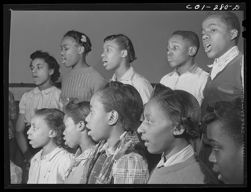 Untitled photo, possibly related to: Chicago, Illinois. Ida B. Wells Housing Project. A singing class in the community center