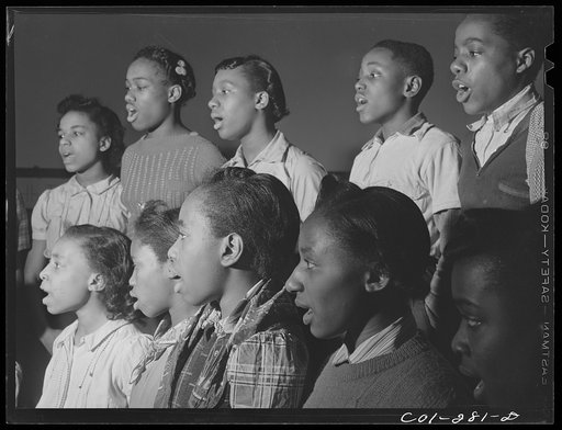 Untitled photo, possibly related to: Chicago, Illinois. Ida B. Wells Housing Project. A singing class in the community center