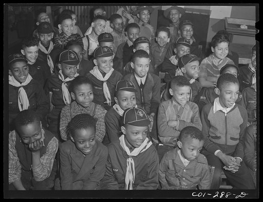 Untitled photo, possibly related to: Chicago, Illinois. Ida B. Wells Housing Project. A meeting of the Cub Scouts in the community center
