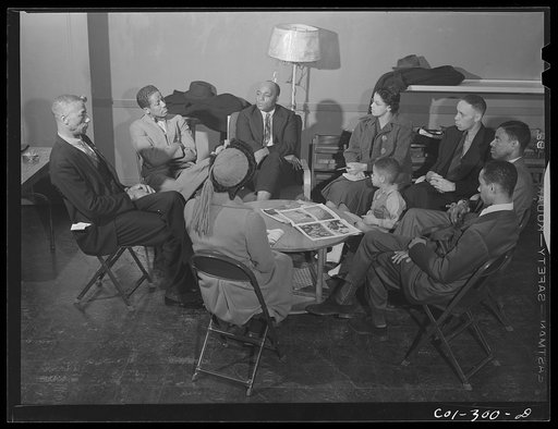 Untitled photo, possibly related to: Chicago, Illinois. Ida B. Wells Housing Project. Forum discussion group